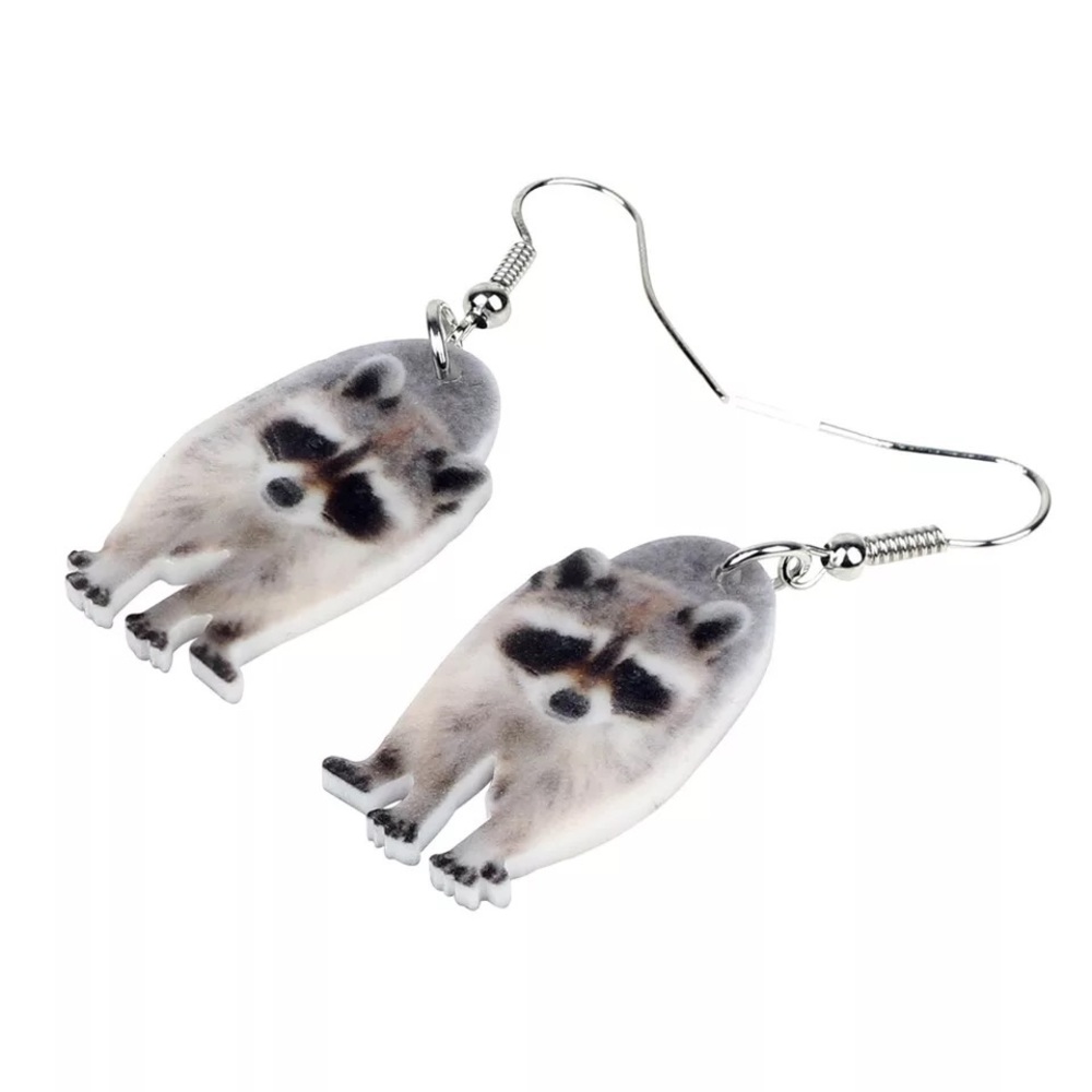 Raccoon Acrylic Dangle Earrings